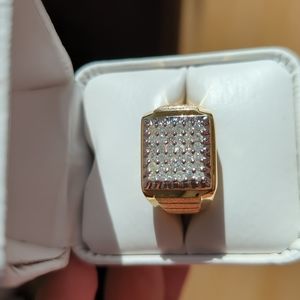 Rolex Style Ring 1 ct Diamond Gold Plated